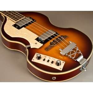  LEFTY VIOLIN SEMI HOLLOW ELECTRIC BASS GUITAR: Musical Instruments