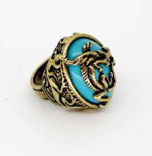 Disney Couture Pirates of the Caribbean Turquoise Dragon Ring  