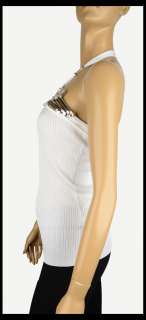 1,550 MOST COVETED GUCCI RUNWAY TOP HARDWARE CUT OUTS WHITE sz L 