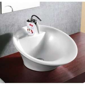 : Porcelain Ceramic Round Single Hole Countertop Bathroom Vessel Sink 