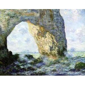   Oil Paintings: Rock Arch West of Etretat Oil Painting Canvas Art: Home