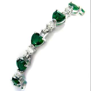 Elegant Heart Cut Emerald Bracelet BC181  