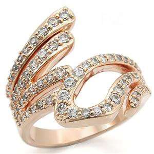  Rose Gold Cubic Zirconia Fashion Ring: Jewelry