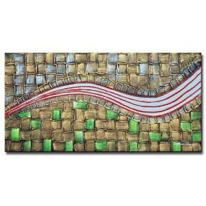  Emerald Tiles Hand Painted Canvas Art Oil Painting 