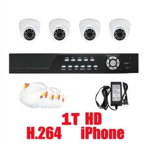  Complete Dome Security Camera (1T HD Installed) 4 Channel 