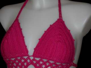 NWT ANNA KOSTUROVA Pink Crochet South Beach Monokini S  