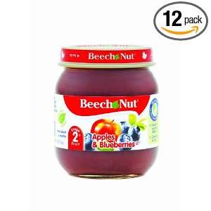 Beech Nut Apples & Blueberries Stage 2, 4 Ounce Jars (Pack of 12)