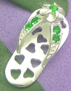 P969 925 Sterling Silver CRYSTAL SANDAL FITFLOP Pendant  