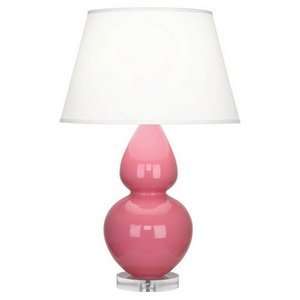   Lamp, Schiaparelli Pink Glazed Finish with Pearl Dupioni Fabric Shade