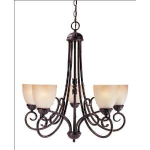   Chandelier   Rustic Bronze Finish  Tinted Scavo Glass Home