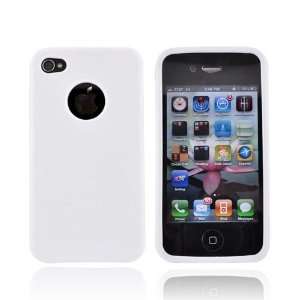    For iPhone 4 Silicone Case Cover Leather Texture WHITE Electronics