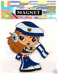 EL SALVADOR FLAG GIRL MAGNET  