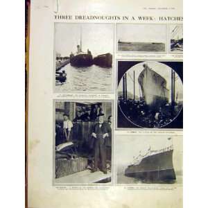   Dreadnought Southampton Ship Barrow Gosport Dock 1913