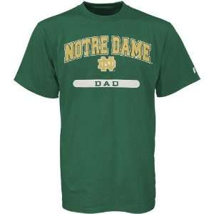   Russell Notre Dame Fighting Irish Green Dad T shirt