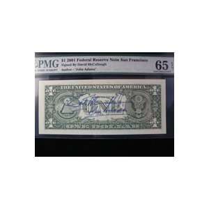   David $1 2001 Federal Reserve Note San Francisco John Adams Sports