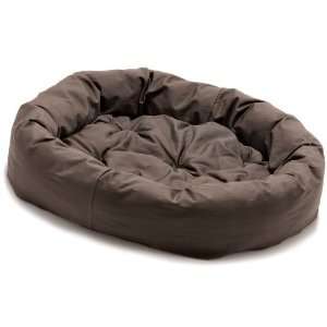   Brown Colored Dog Bed with Tufted Cushion Insert