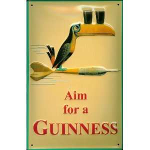  Aim For A Guinness embossed steel sign