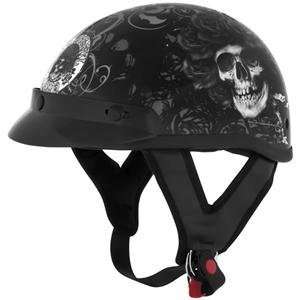   Grateful Dead Skulls & Roses Helmet   Medium/Black/White: Automotive