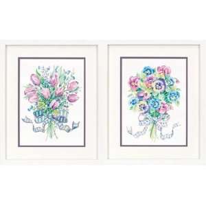  Paint By Number Kit 9 Inch X12 Inch  Ribboned Bouquet Pair 