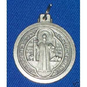 ST. BENEDICT MEDAL PENDANT 1 1/8 D.   SILVER Catholicgiftstore