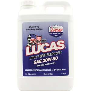  Lucas 20502 SAE 20W 50 Racing Motor Oil   2.5 Gallons Automotive