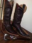 Genuine Ostrich boots with belt, brown color Made in Mexico Handmade 7 