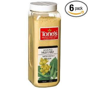 Tone Mustard, Ground, 15 Ounce Boxes (Pack of 6)  Grocery 