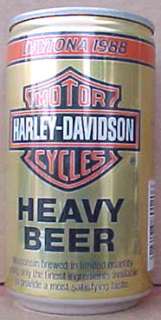 HARLEY DAVIDSON MOTORCYCLES BEER Can DAYTONA, 1988, FLORIDA, Bike 