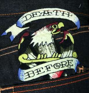 ED HARDY JAPAN or DAGGER death before dishonor Jeans  