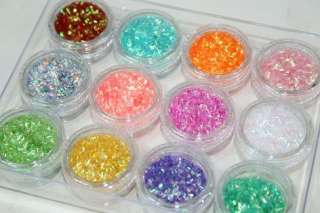 60 Colour Glitter Nail Acrylic Powder Dust sheet Sets  