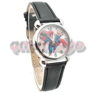 Brand New Superman Black Leather Wrist Watch QT915  