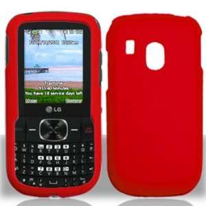 For Tracfone Net 10 Lg 500g Accessory   Rubber Red Hard Proctor Case 