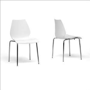  Baxton Studio Overlea White Plastic Modern Dining Chair 