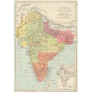 Bartholomew 1877 Antique Map of India