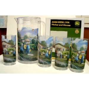  John Deere/FFA Pitcher and Glasses: Kitchen & Dining