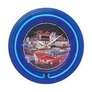  Neon Diner Pepsi Route 66 Wall Clock SS 08350