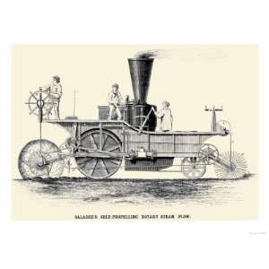  Saladees Self Propelling Rotary Steam Plow Premium Poster 