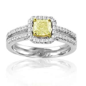  1.00ct tw Natural Fancy Yellow Diamond Fashion Engagement 