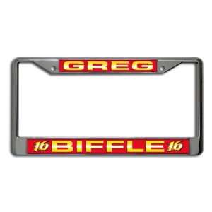  Greg Biffle Laser Chrome License Plate Frame: Sports 