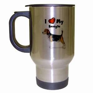  I Love My Beagle Travel Mug: Home & Kitchen