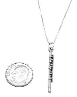 STERLING SILVER WOODWIND INSTRUMENT FLUTE CHARM WITH BOX CHAIN 