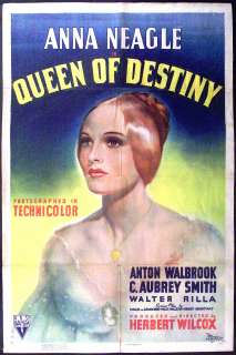 QUEEN OF DESTINY / 1938 1S Anna NEAGLE Movie Poster  