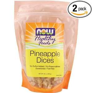  NOW Foods Pineapple Dices, Low Sugar, 1 Pound (Pack of 2 