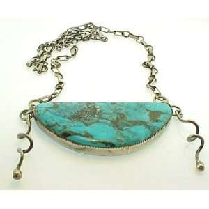    Vintage Sterling Silver Turquoise Hand Crafted Necklace: Jewelry