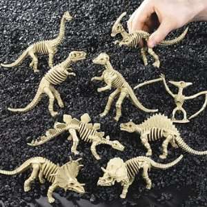   of 12 Plastic Toy Dinosaur Skeletons Boys Party Favors