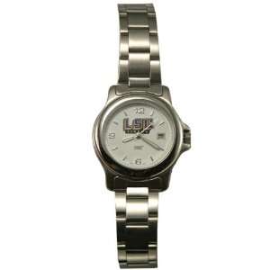  LSU Tigers Ladies Chrome Varsity Watch with Stainless 