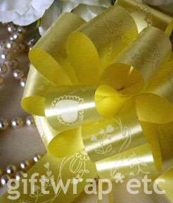 10 YELLOW WHITE HEARTS 5 PULL BOWS WEDDING GIFT PEW  
