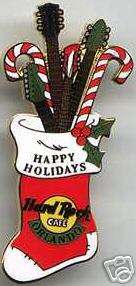 Hard Rock Cafe ORLANDO 1999 CHRISTMAS PIN Happy Holidays Stocking 
