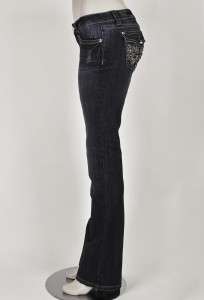   Designer Lady Miss Rhinestone Cross Boot Cut Ladies Jeans 4 Me  