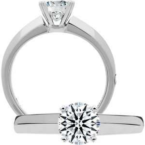   Carat 18kt White Gold Round Brilliant Ideal Eternity Cut Diamond Ring